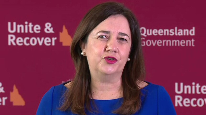 Queensland Premier Annastacia Palaszczuk speaks to reporters
