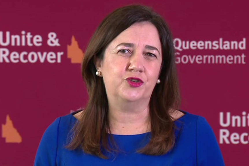 Queensland Premier Annastacia Palaszczuk speaks to journalists