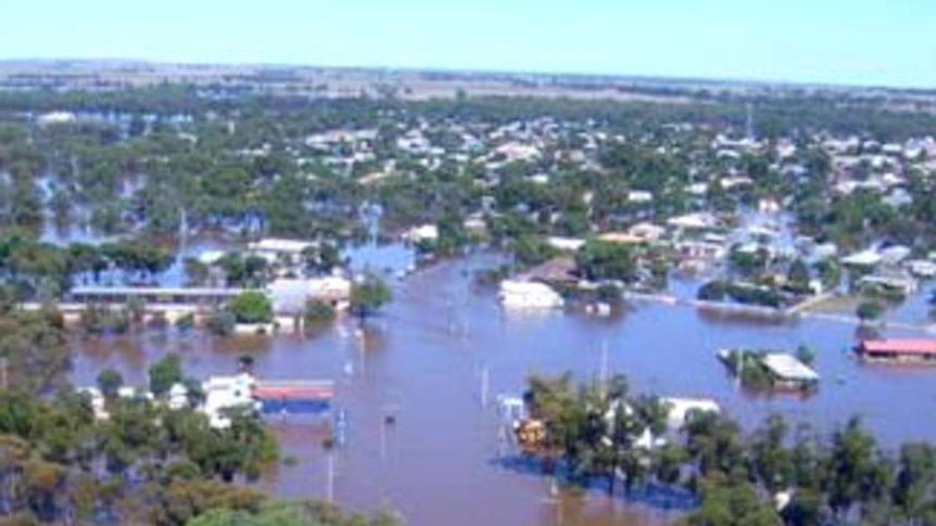 Charlton is inundated by floodwaters.