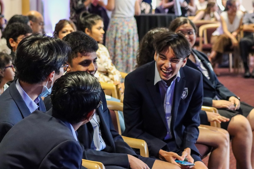 Students at the awards ceremony 