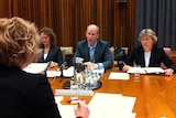 Greg Johannes faces questioning at a and Alice Burchill are questioned by Ruth Forrest.