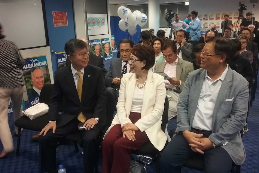 William Seung in the front row at a Korean Liberal campaign function in Sydney.