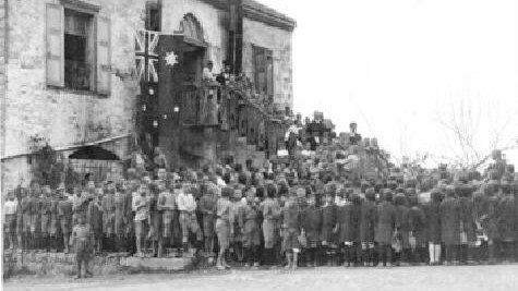 Armenian genocide survivors at Australasian orphanage Antelisas, in Lebanon