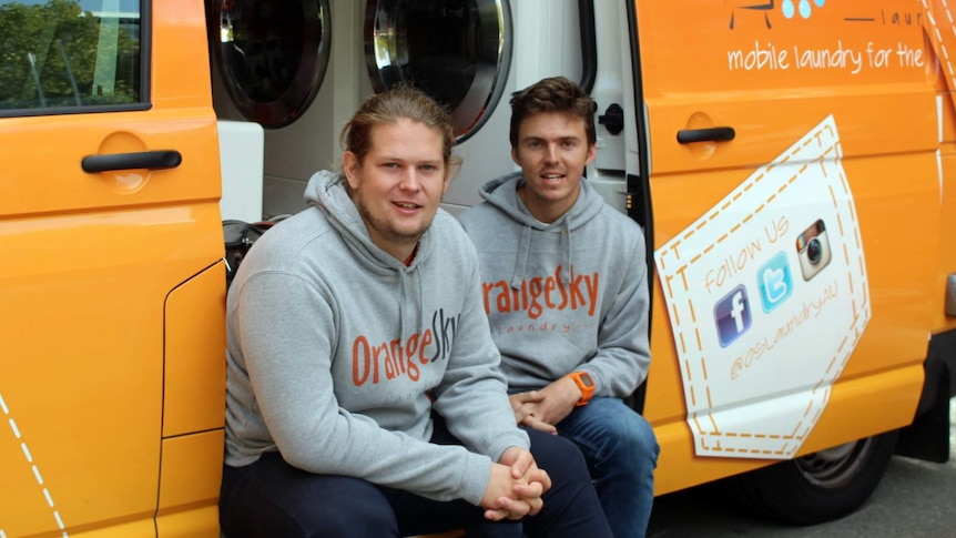 Orange Sky Laundry co-founders Lucas Patchett and Nic Marchesi