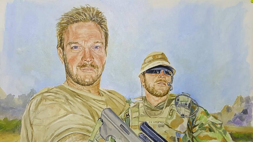oil painting of Lance Corporal Jared MacKinney
