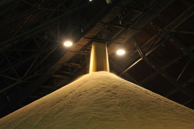Sugar being stored at one of Queensland Sugar Limited's bulk terminals