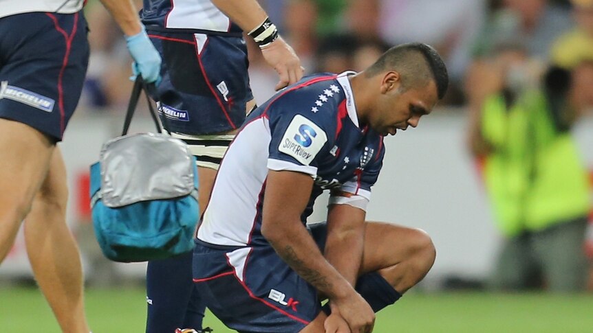 Punch up? Rebels five-eighth Kurtley Beale.