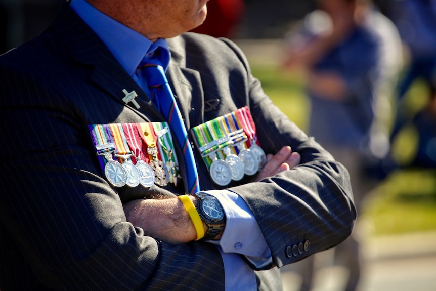 A veteran at the Long Tan memorial service in Canberra on August 18, 2016.