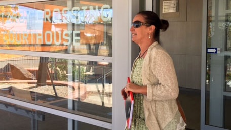 Sue Luketina leaves the Fitzroy Crossing Courthouse.