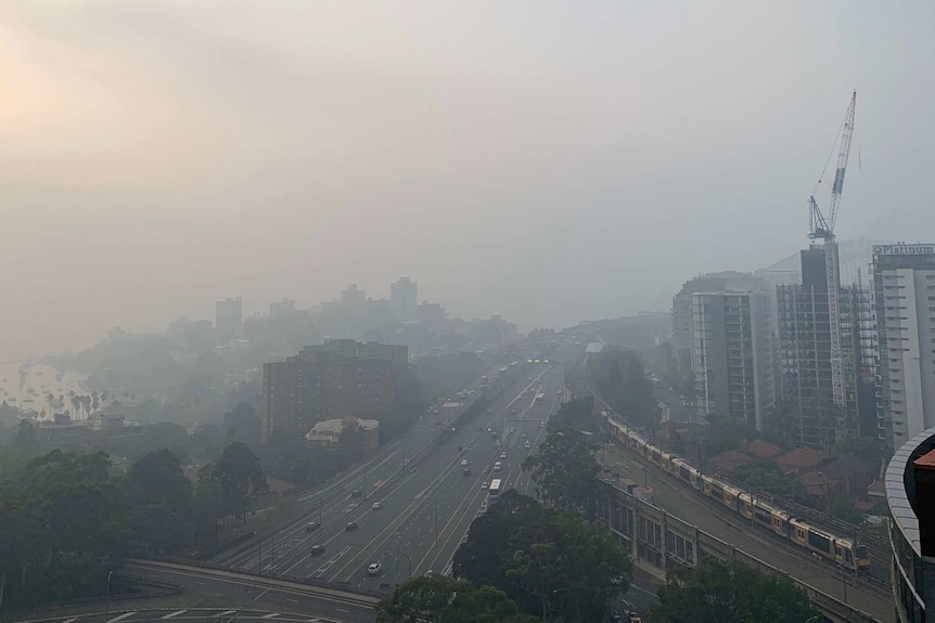 Smoke over Sydney highway