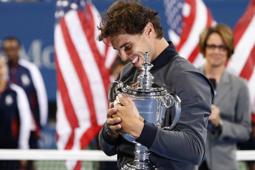 Rafael Nadal collects US Open trophy