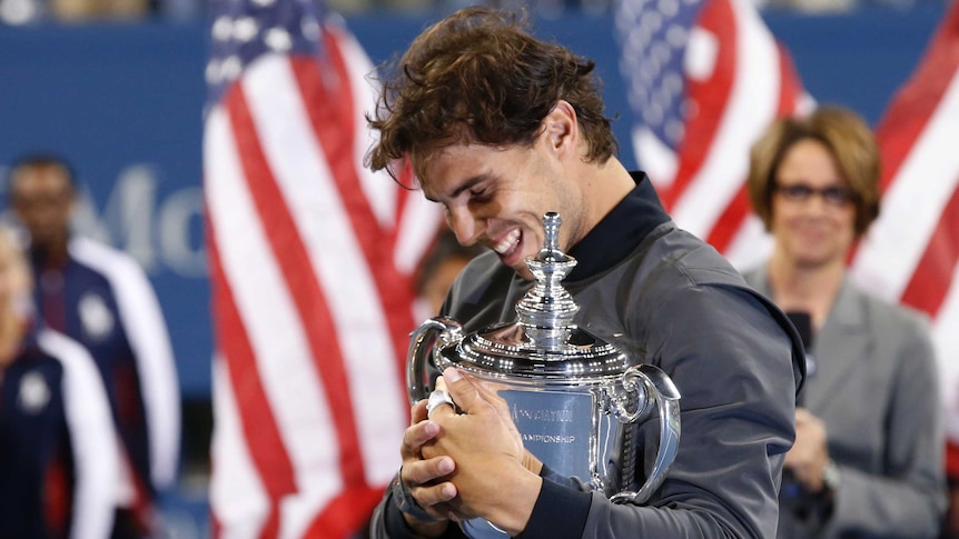 Rafael Nadal collects US Open trophy