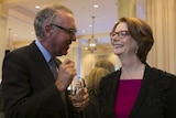 Julia Gillard with David Gonski at the ANZ Women's Initiative lunch in Sydney.