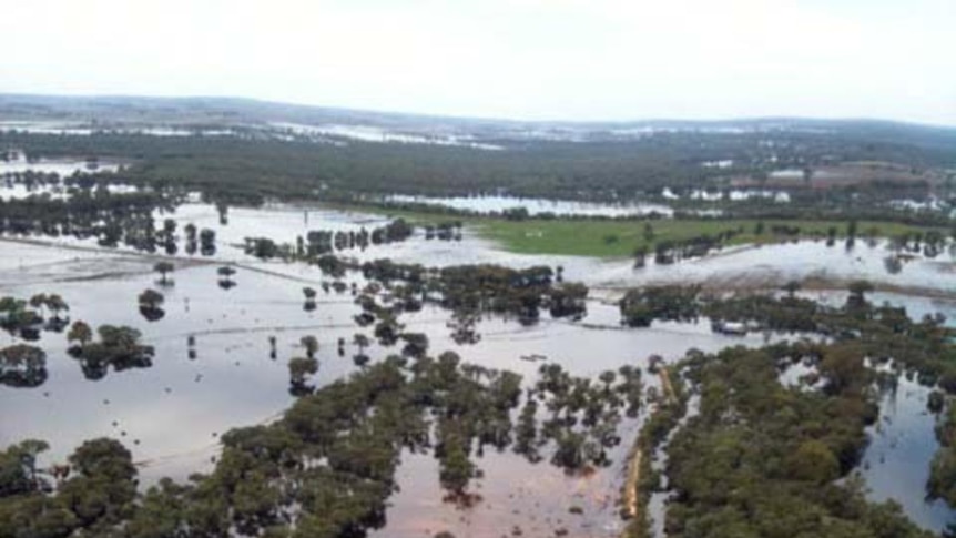 File image of Benjeroop flood waters from February 2011