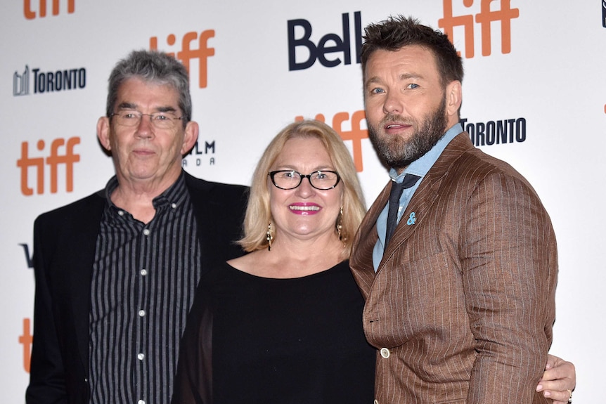 Joel Edgerton and his parents on the red carpet