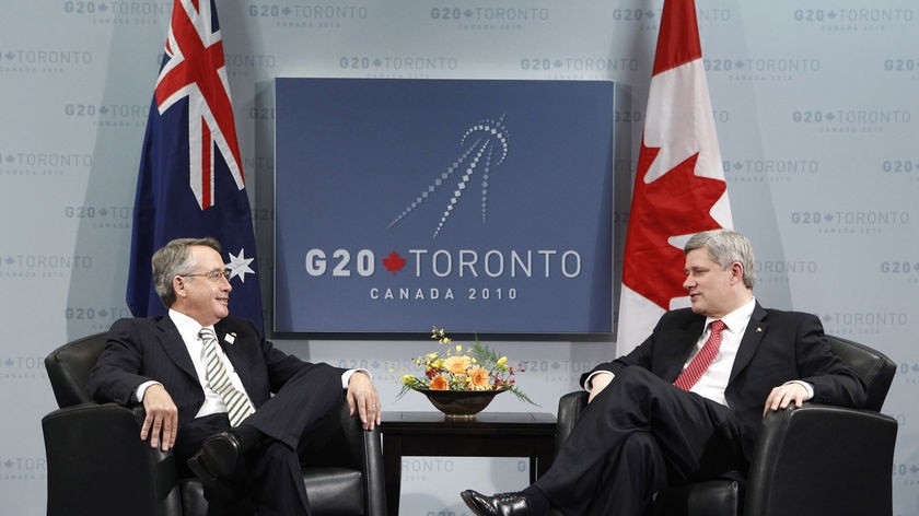 Canadian PM Stephen Harper meets with Deputy PM Wayne Swan