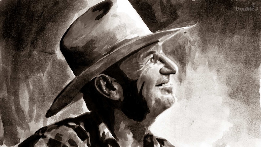 A black and white illustration of Spencer P Jones