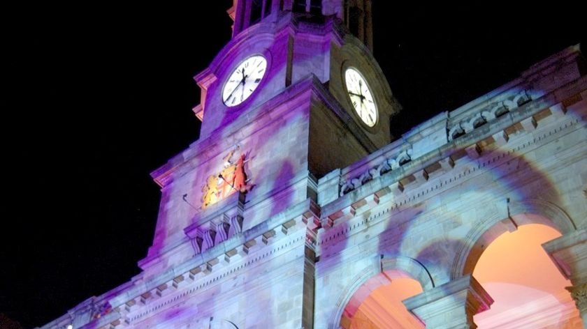 town hall at night