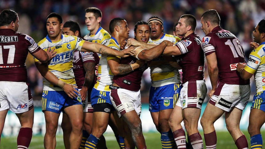 Eels, Manly players come to blows