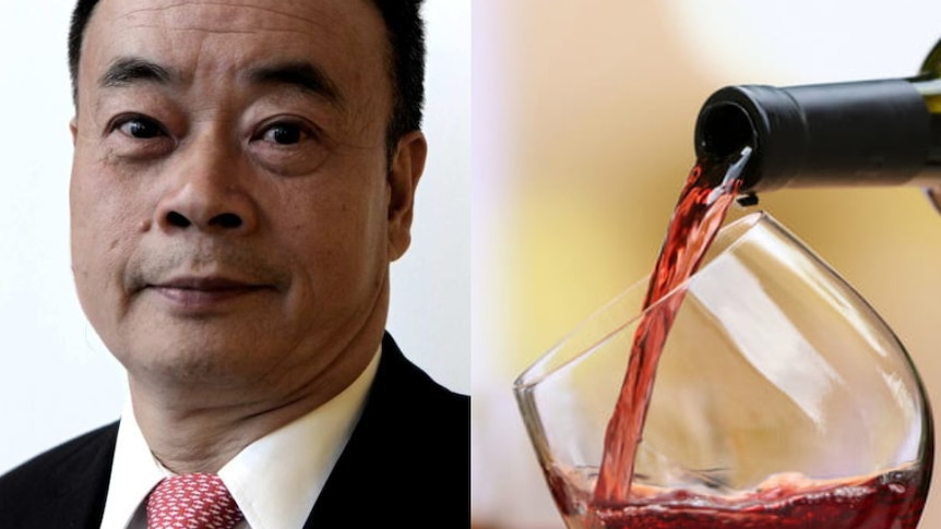Chinese businessman Chau Chak Wing and a glass of red wine