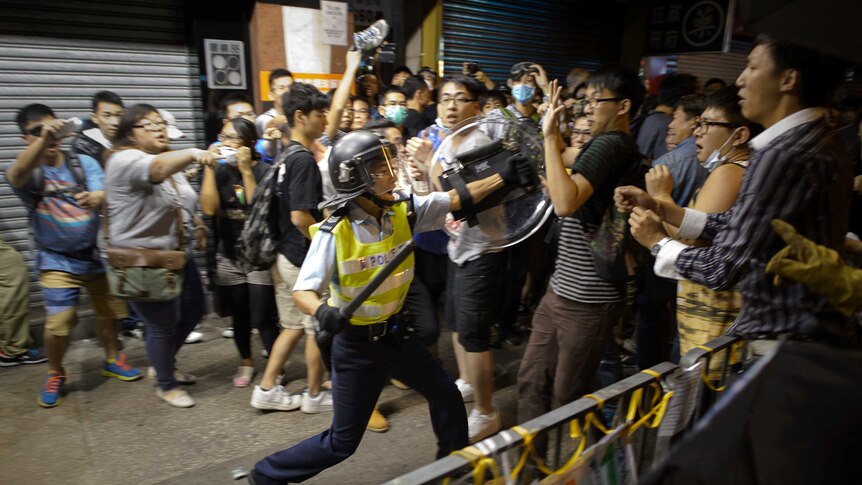 Police clash with protesters