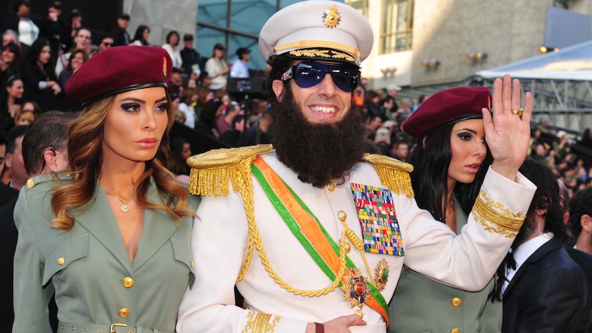 Sacha Baron Cohen, in character as The Dictator