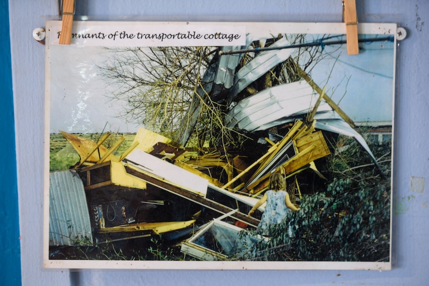 Picture of Giralia station in twisted mess after it was destroyed by Cyclone Vance in 1999