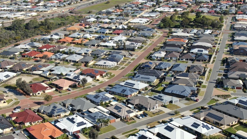 A cluster of homes in an Ellenbrook neighbourhood, 30 kilometres north-east of Perth.