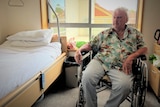 Michael Burles in his room at a Tasmanian nursing home.