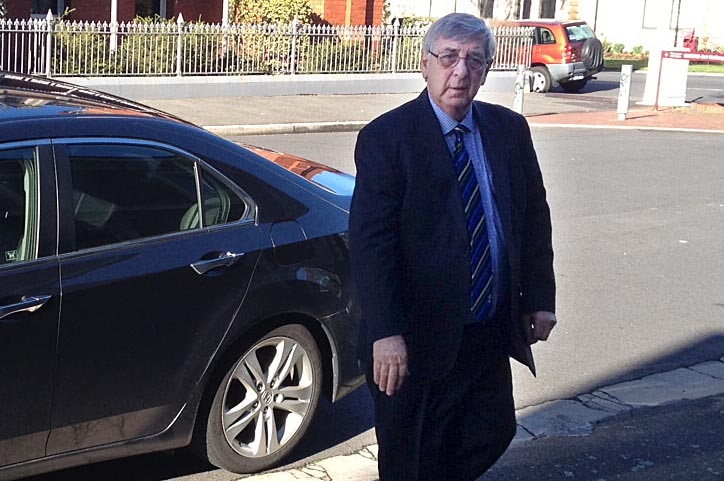 John Gay arrives at the Supreme Court in Launceston.
