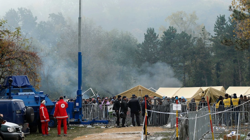 Fire at a refugee camp in Slovenia