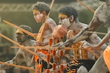 Indigenous dancers perform during a bunggul.