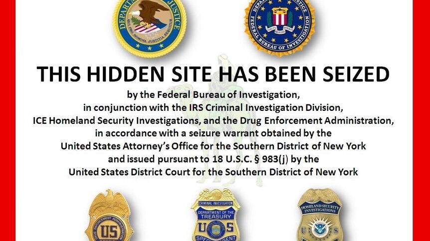 The image placed on the original Silk Road after seizure of property by the FBI.