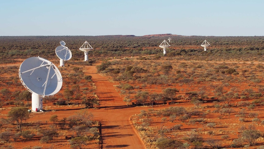 Aerial view of ASKAP telescope