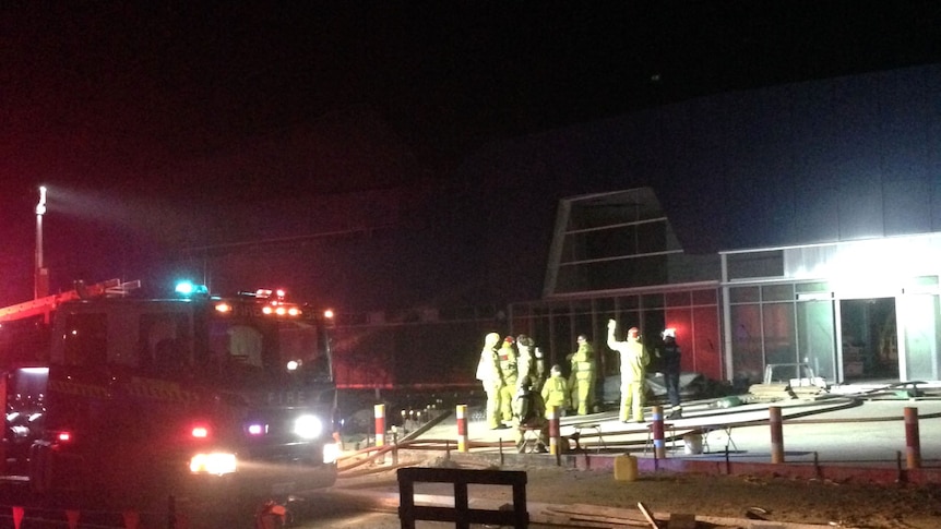 Firefighters respond to the incident at the Matthews Netball Centre in Jolimont