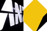 ANZ bank logo (left) and CBA logo (right)