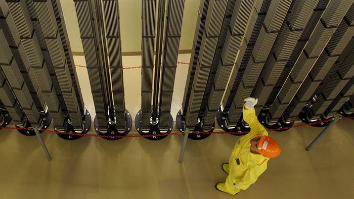 Nuclear fuel rods inside a power station