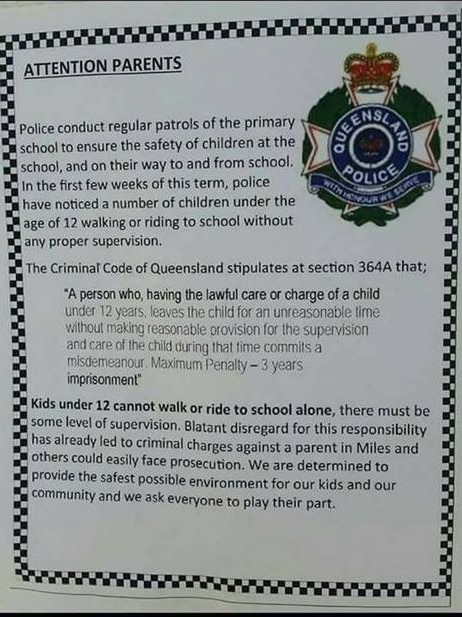 A flyer with the Queensland Police Service logo