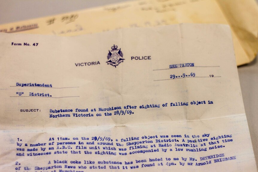 A typed document with the Victorian Police letterhead.