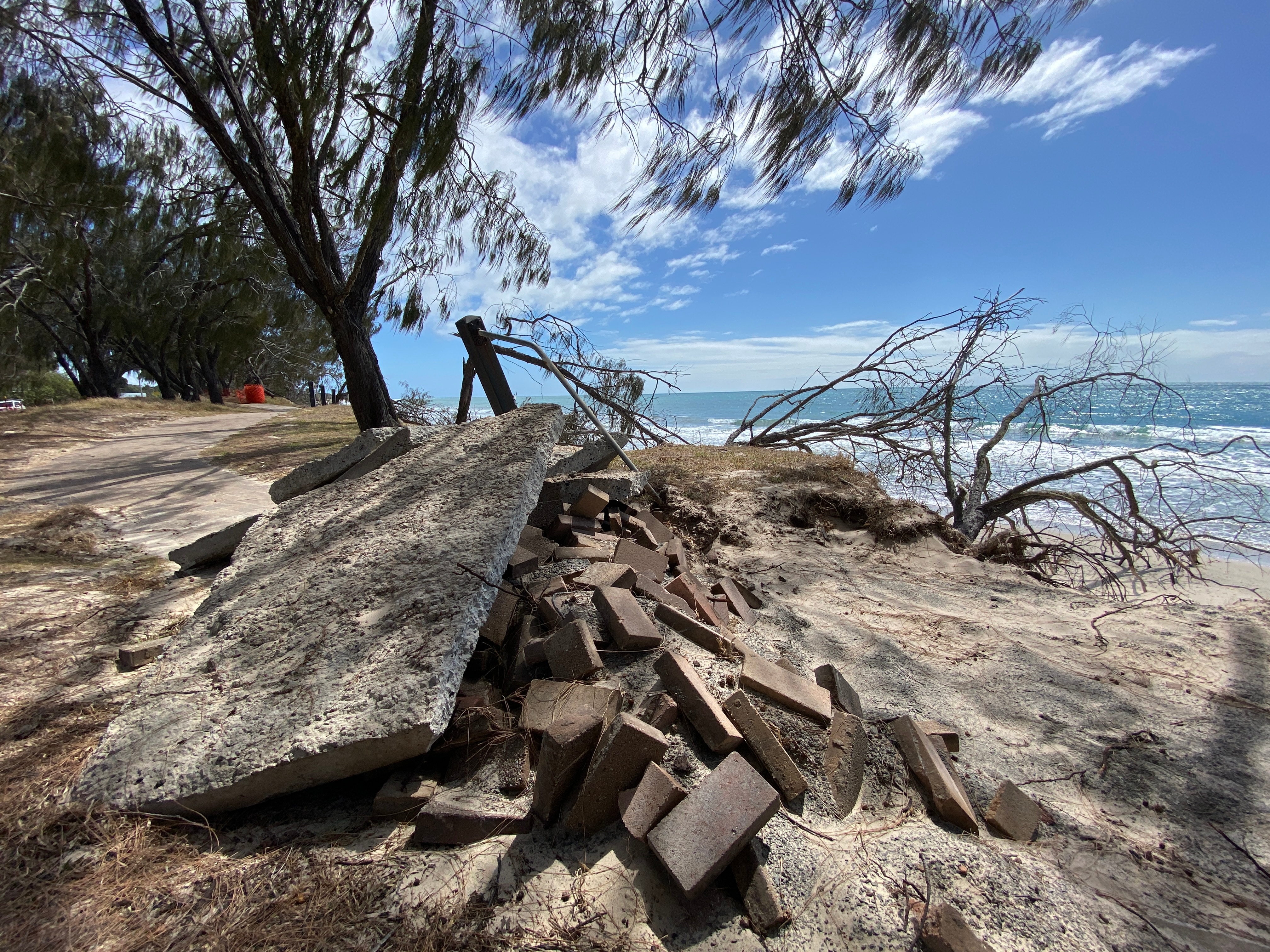 Coastal erosion prompts flooding fears at Woodgate Beach as foreshore
