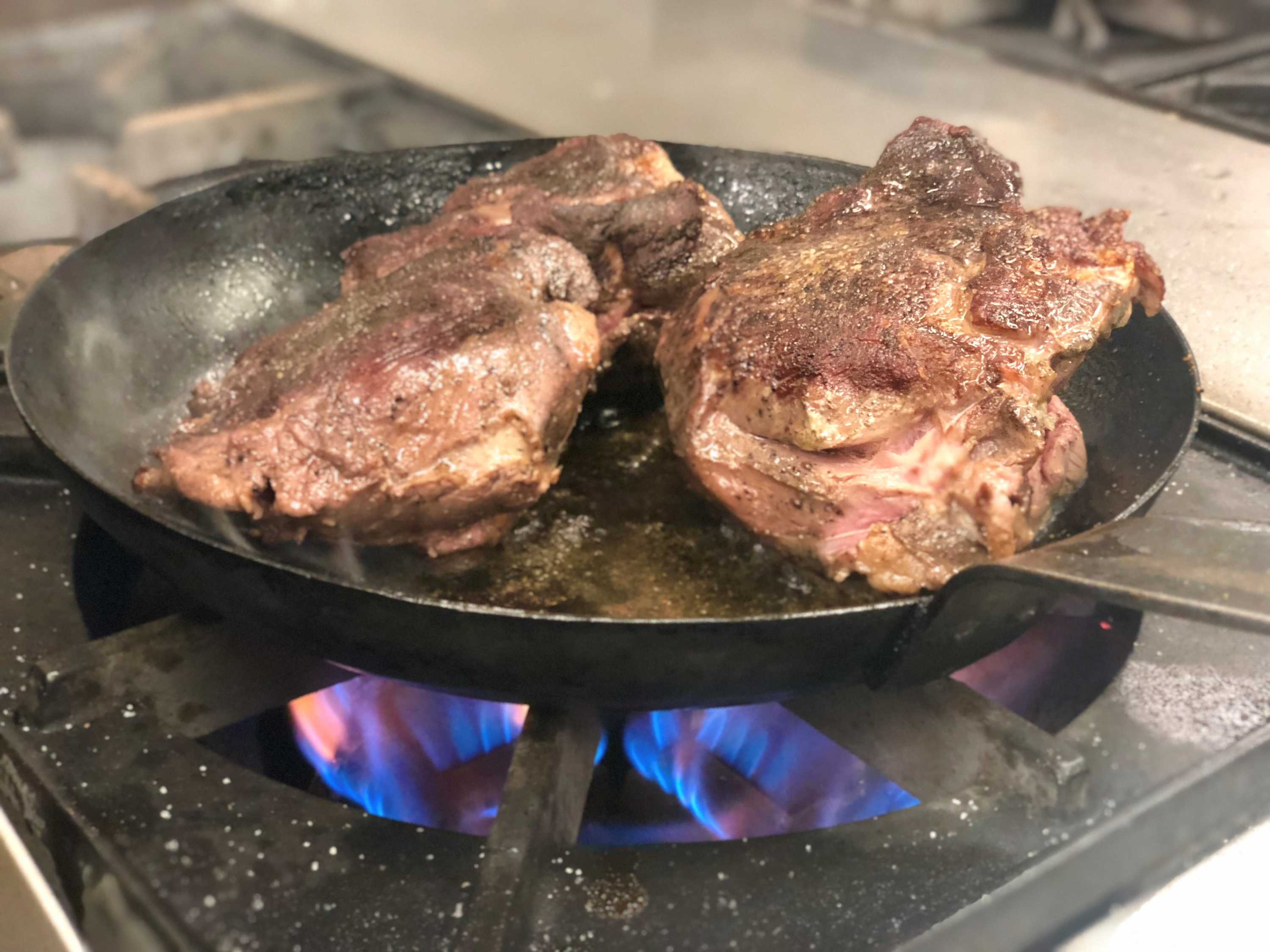 Dry aged mutton frying