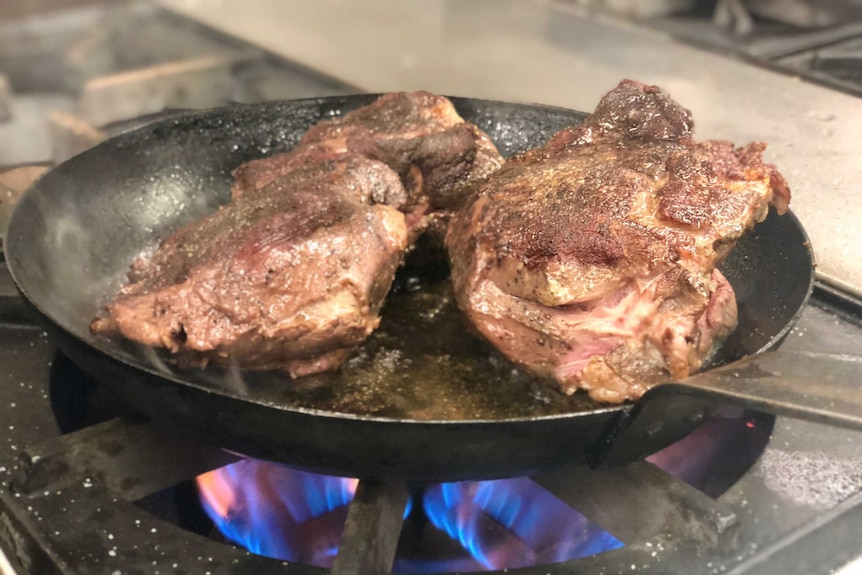 Dry aged mutton frying