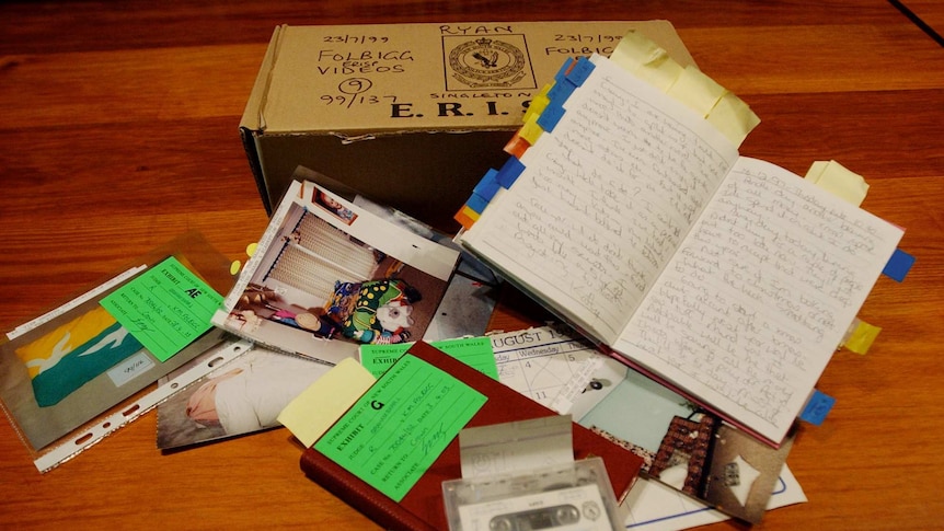 A box of earmarked diary evidence