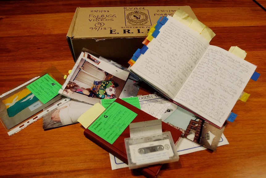A box of earmarked diary evidence