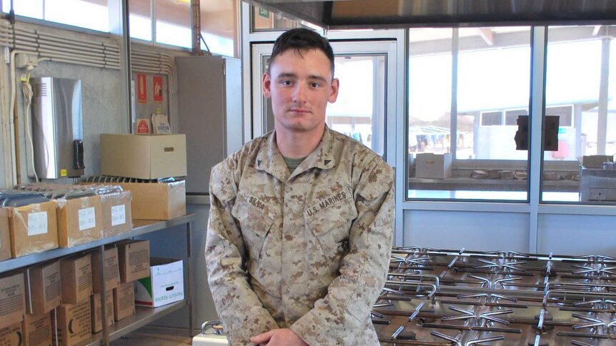US Marine Lance Corporal Food Service Specialist Michael Silva