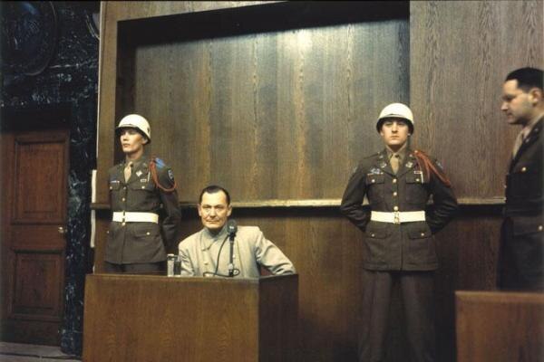 Hermann Göring on trial at Nuremburg in 1946