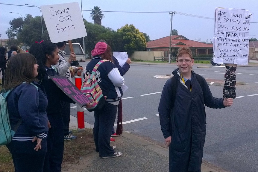 Students protest against disability centre (file)