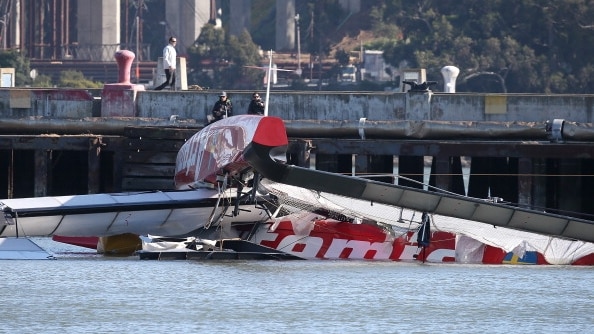Image of the Artemis Catamaran that capsized killing Andrew Simpson