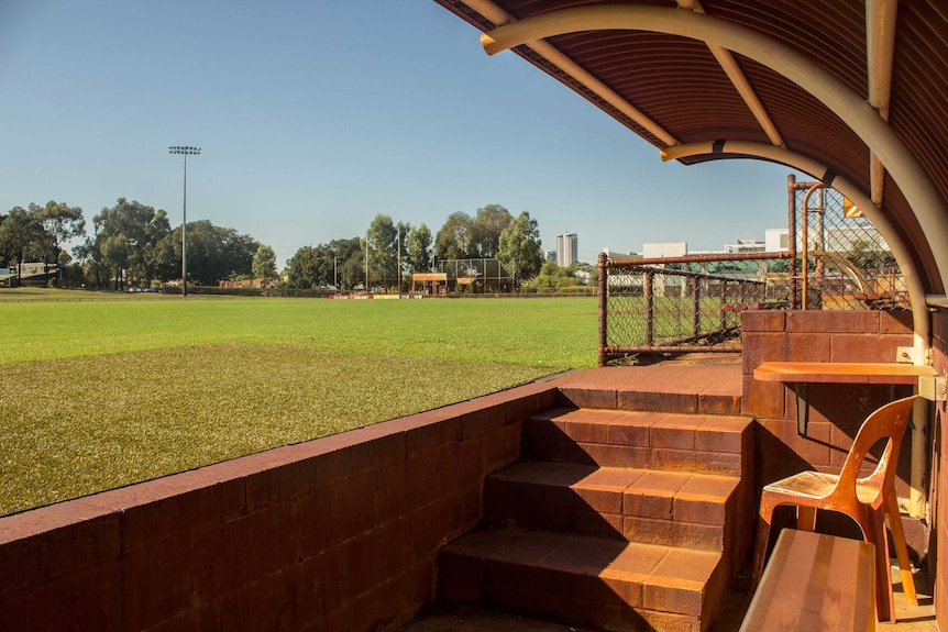 The dugout at Leederville Oval