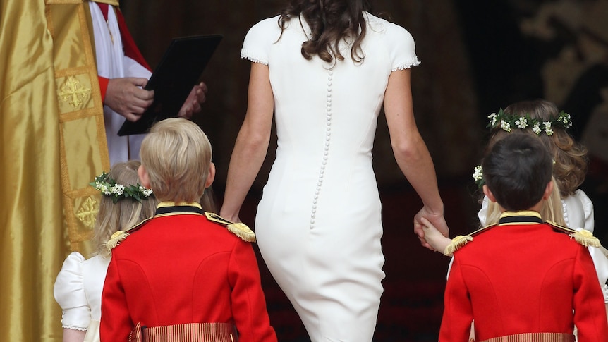 Maid of Honour Pippa Middleton with pageboys and bridemaids (Getty Images)